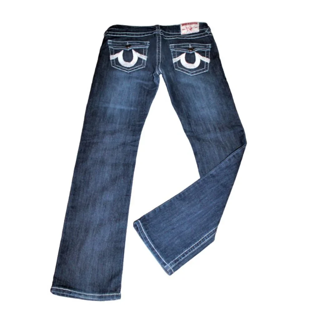 True Religion World Tour Joey Super T Memphis Blue Wash Denim Jeans, Size 29